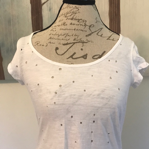 {Enough About Me...} NWOT Distressed Tee - Picture 2 of 4